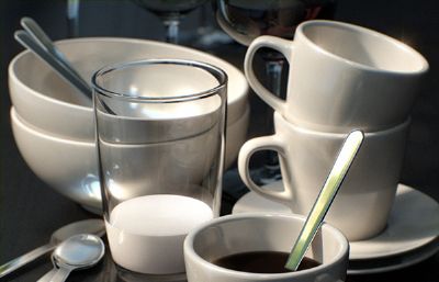 牛奶,咖啡餐具maya模型