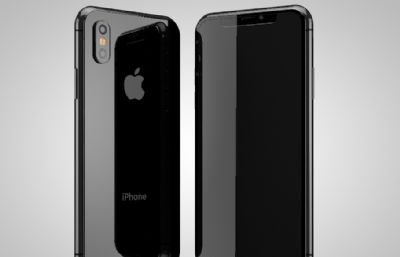 iphone x黑色款C4D素模