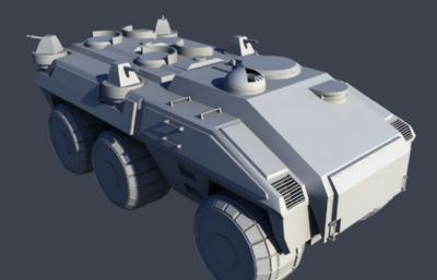 六轮雪地战车,装甲车maya模型
