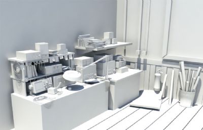 学校教室电子电器实验室maya模型