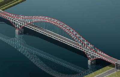 CQ重庆朝天门大桥MAX模型,精细建模实际比例