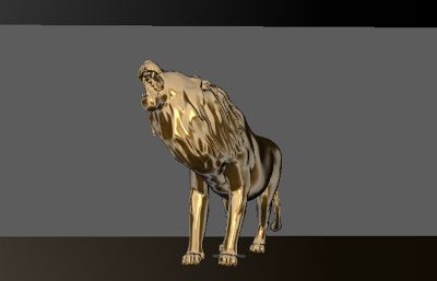金色狮子尊贵震撼吼叫,辉煌奔跑雄狮maya模型,带有材质