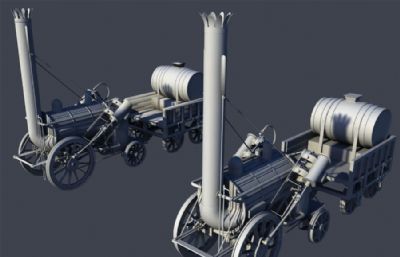 两款蒸汽机车maya模型