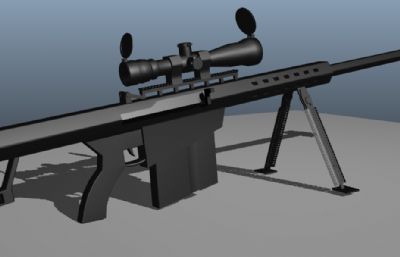 狙击枪之最,巴雷特maya模型