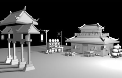 牌坊,酒馆,中国古代建筑模型