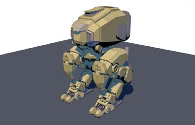 双足坦克,重型机器人C4D模型