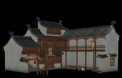 古代驿站游戏模型