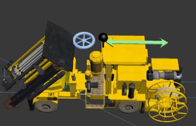 采矿凿岩台车,钻孔机3D模型
