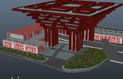 中国馆-世博会建筑maya模型
