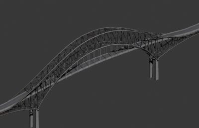 钢结构大桥,拱桥max模型