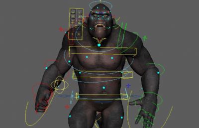 king kong金刚猩猩,带绑定和奔跑动画,MA,ZPR格式(网盘下载)