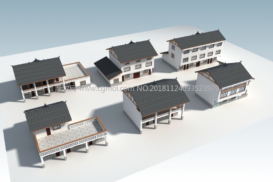6款新农村农房风貌打造,新民房max模型