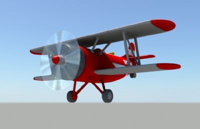 Q版卡通飞机,滑翔机游戏模型,MB,FBX,OBJ格式