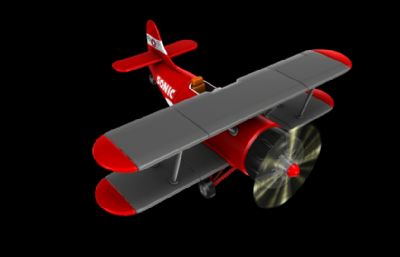 Q版卡通飞机,滑翔机游戏模型,MB,FBX,OBJ格式