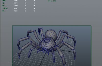 蜘蛛,单眼蜘蛛,游戏模型,FBX,MB,OBJ格式
