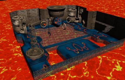 火焰机械都市max游戏场景模型