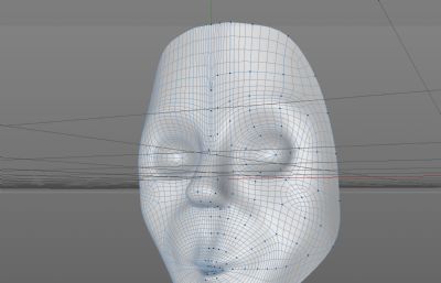 科幻恐怖人脸面具C4D模型