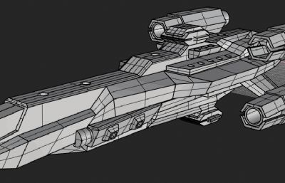 科幻军舰3DM模型,适合打印,无贴图