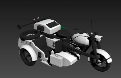 攻击性双人摩托车OBJ模型