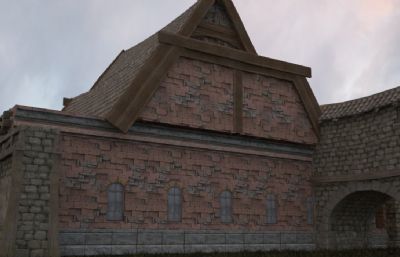 古建筑遗迹破旧的房子砖房3D模型(网盘下载)