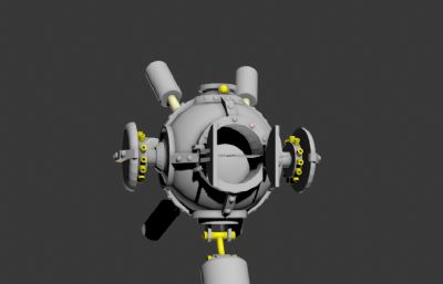 3d球型飞行器模型,需要重新赋予材质