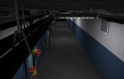 地下走廊过道通道场景3D模型
