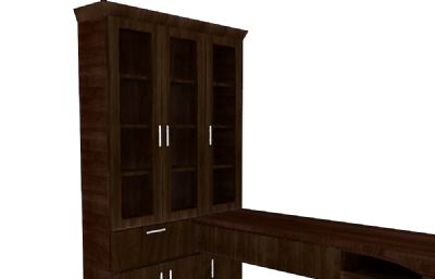 书柜书桌电脑桌家具max模型