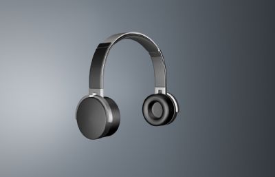 头戴式立体声耳机C4D模型