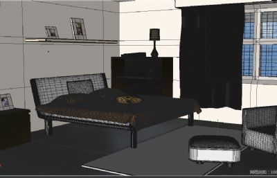 简约文艺小房间室内渲染C4D模型
