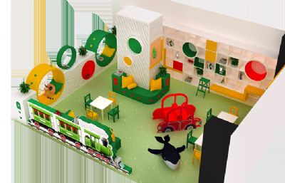 圆形主题儿童区,儿童阅览室休闲区