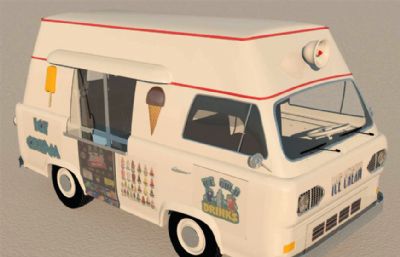 流动冰淇淋贩卖车3DS模型