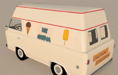 流动冰淇淋贩卖车3DS模型