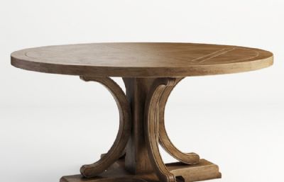 木制圆桌max模型