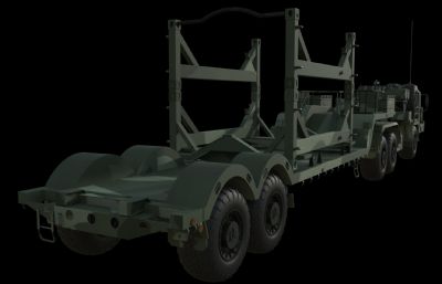 军用运输车maya模型,redshift渲染器渲染