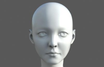 标准女性人头头部OBJ模型