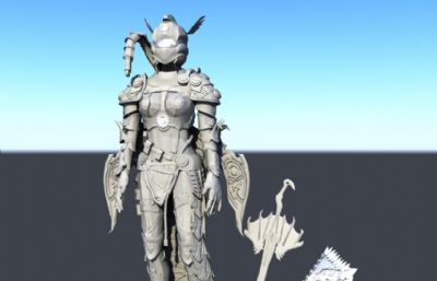 超级女战士maya模型