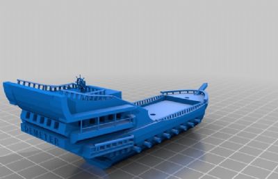 古代战舰,欧洲风帆战列舰,可3D打印
