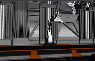 未来机器人制造生产车间,未来制造厂3D模型