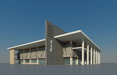 DJ学校体育馆图书馆max模型