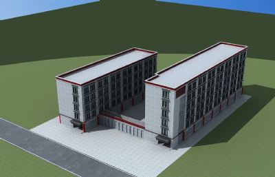 藏式教学楼3D模型