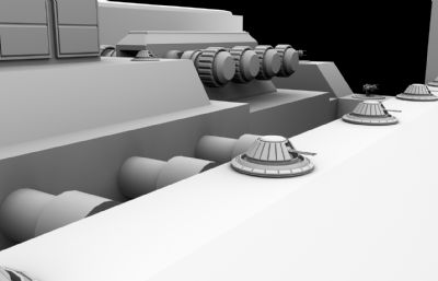超精细太空飞船,战舰,带多种副武器maya模型
