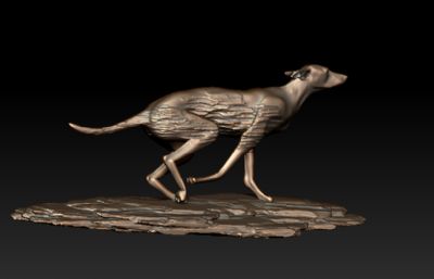 奔跑的狗雕塑设计