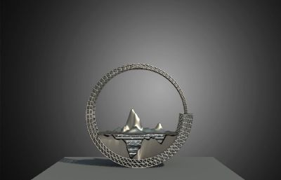 圆环山水雕塑设计
