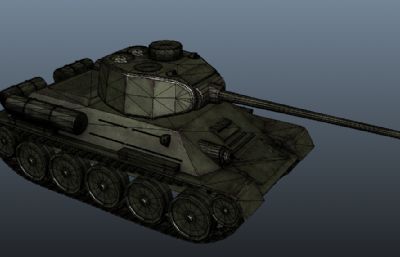 t34游戏坦克模型,战争武器max模型