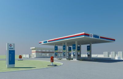 中国海油加油站,LNG加气站模型