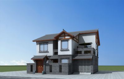 中式民居,川西风格别墅max模型