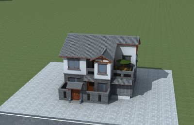 中式民居,川西风格别墅max模型