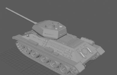 苏联T-34-85坦克maya模型