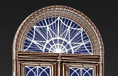 民国时期拱形玻璃大门,室内门max模型