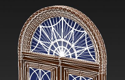 民国时期拱形玻璃大门,室内门max模型